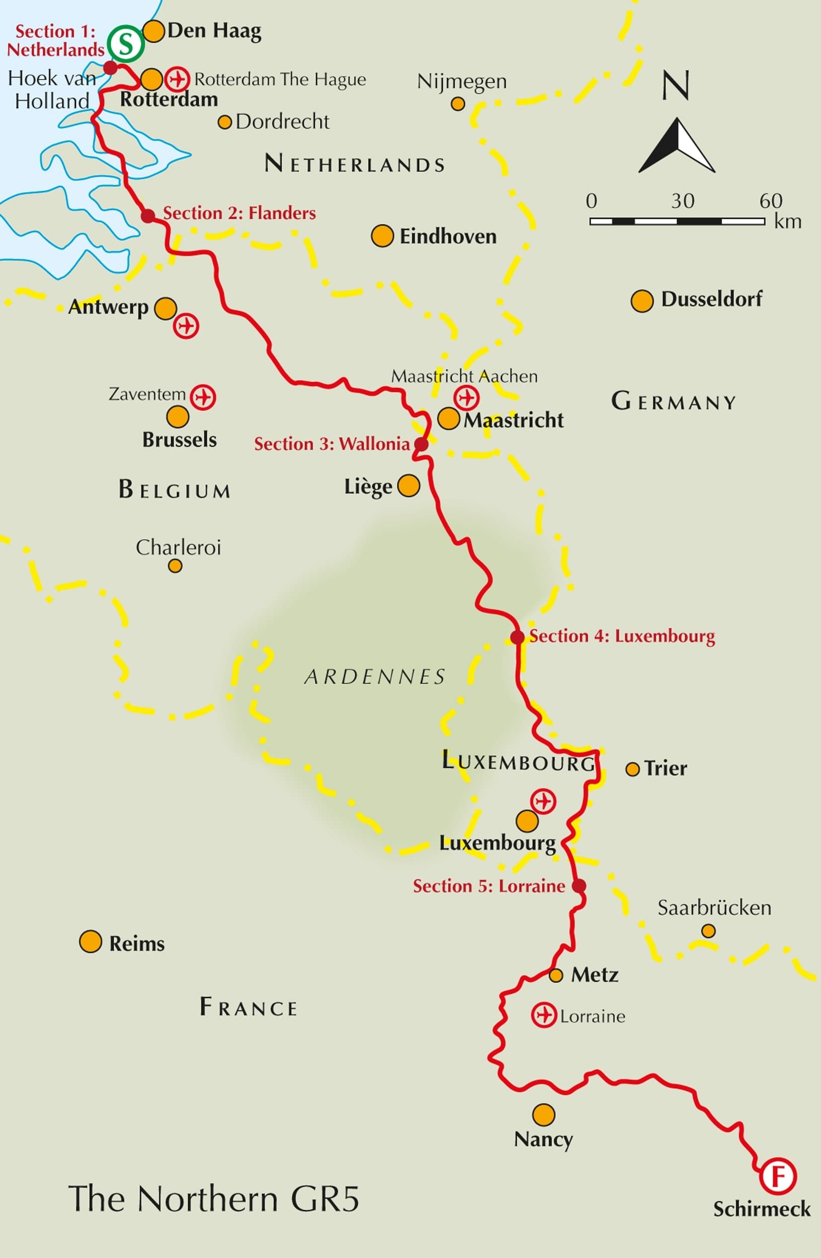 GR5 walking guidebook - trek from Hoek van Holland… | Cicerone Press