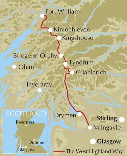 West Highland Way Long Distance Route West Highland Way Scotland Map
