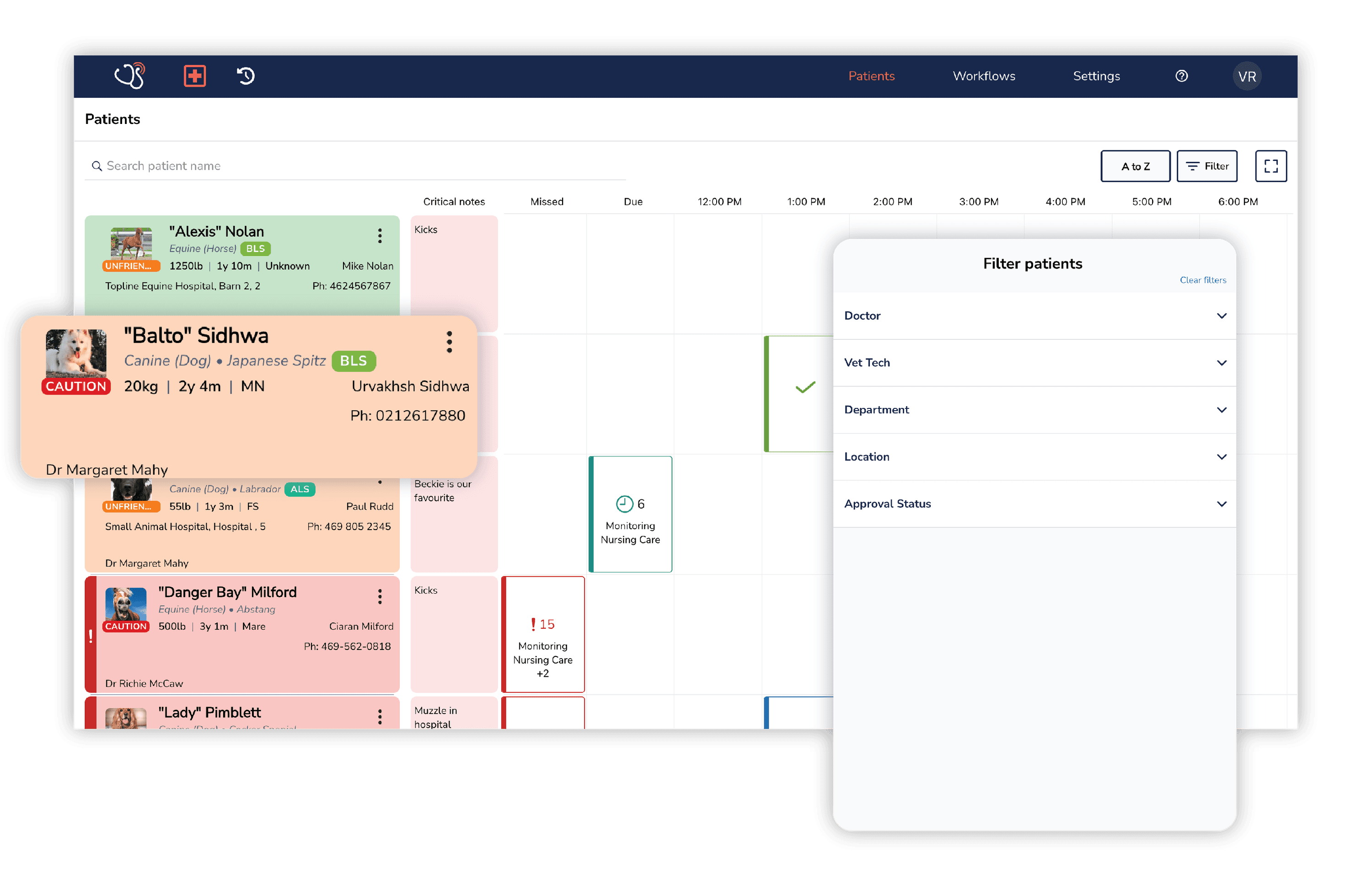 Example Mapping Vet Unit Patient Care Software | Vet Radar