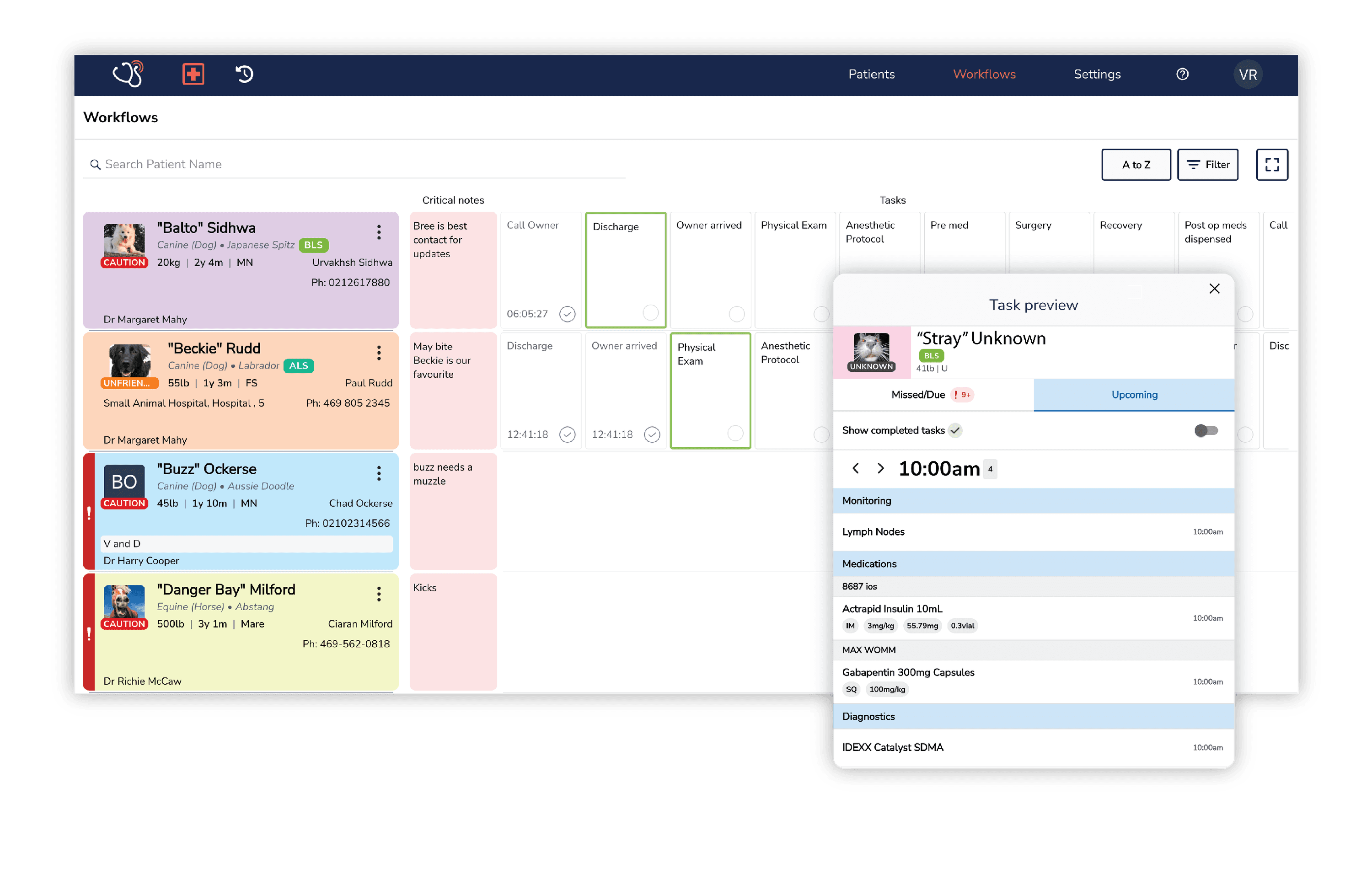 Vet Software Example Patient Care Software | Vet Radar