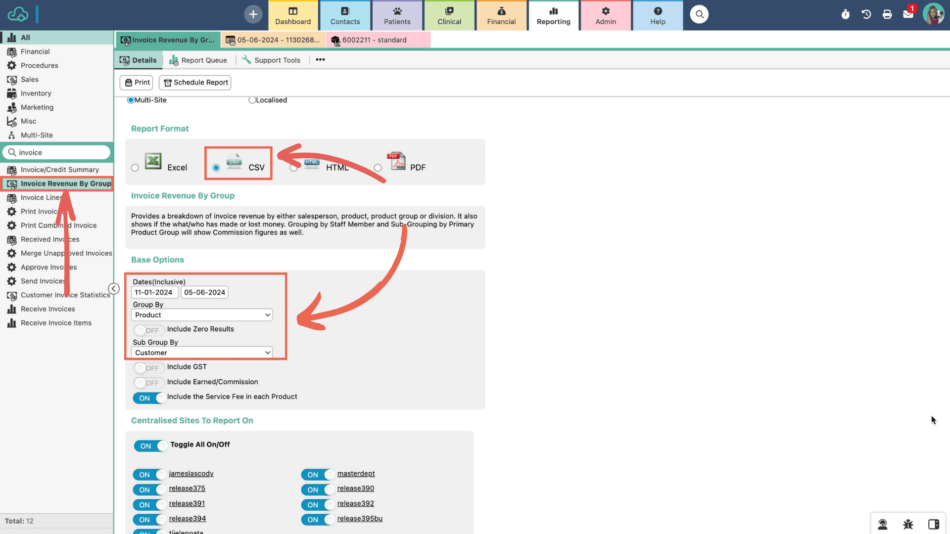Run a report in ezyVet's Inventory