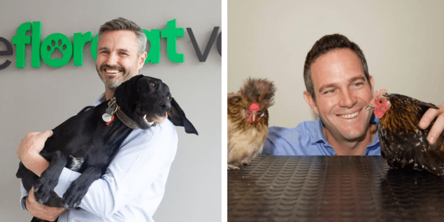 VetDB vets with dogs and chickens