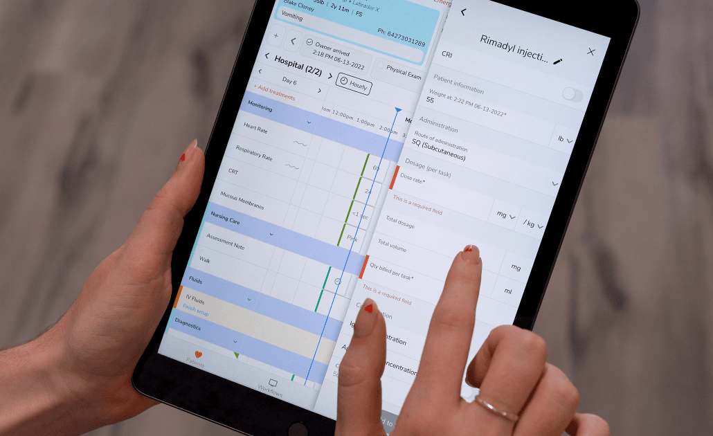 Vet Radar on a tablet