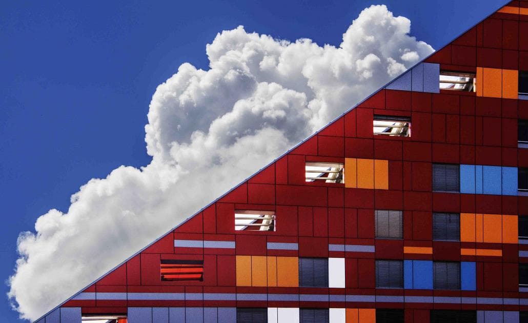 Clouds and abstract building