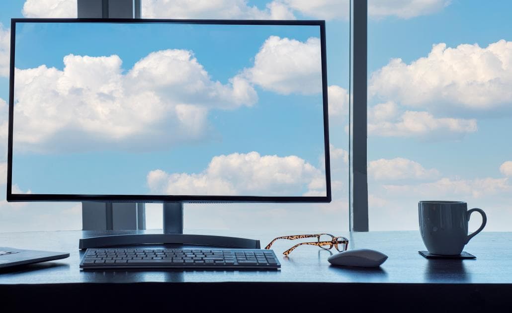 Clouds on desktop computer