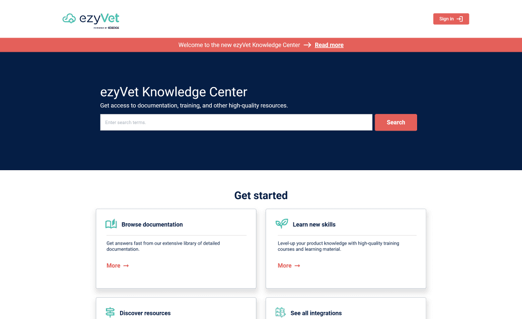 Knowledge Center screenshot