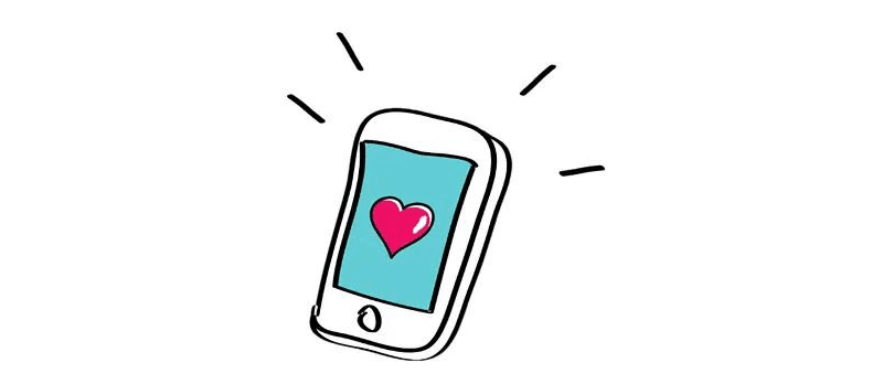phone with heart