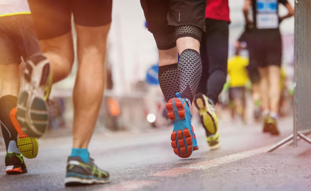 Group of people running