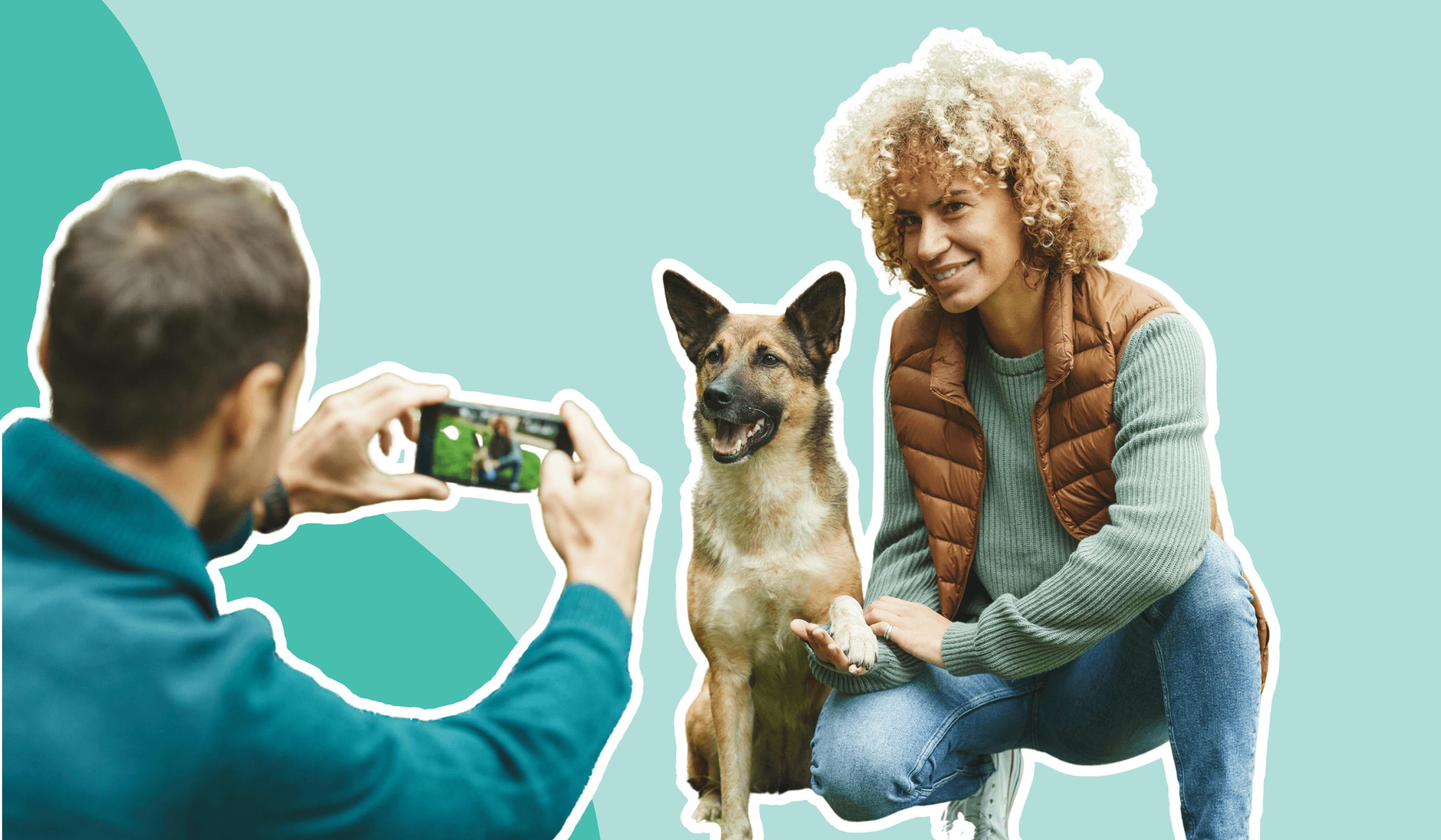 Man taking video of a dog