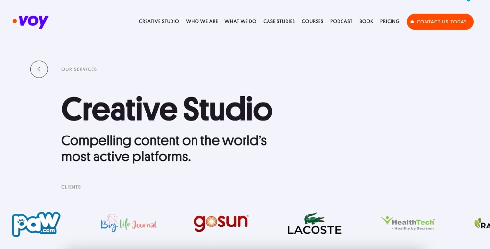 Voy Media Top Creative Social Media Agencies