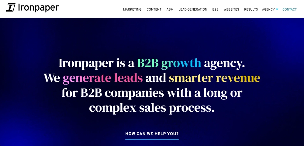 Ironpaper Top B2B Digital Marketing Agencies