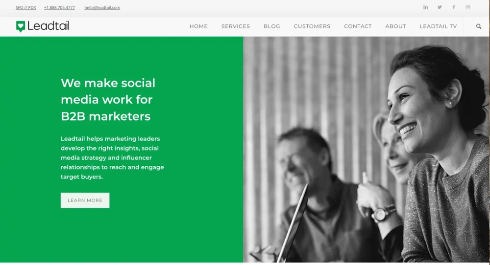 Leadtail Top B2B Social Media Agencies