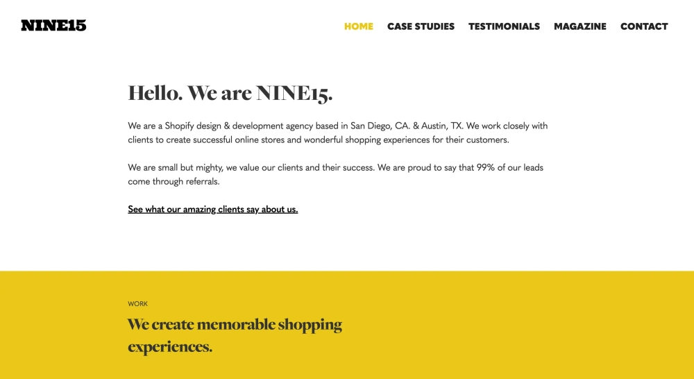 Nine15 Top Shopify Website Development Agencies
