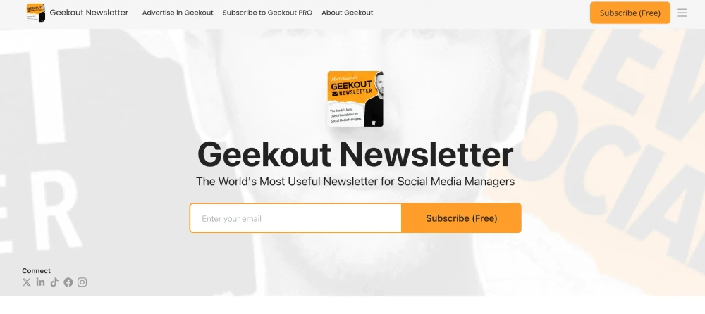 Geekout by Matt Navarra Top Social Media Newsletters