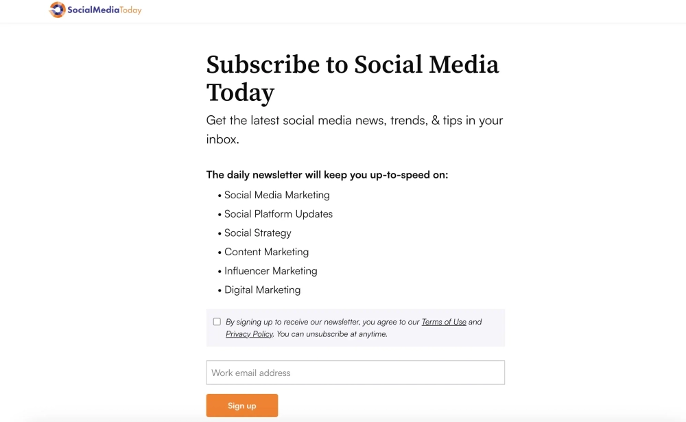 Social Media Today Top Social Media Newsletters