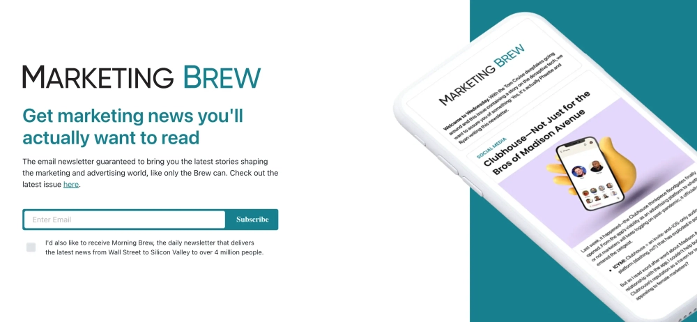 Marketing Brew Top Social Media Newsletters