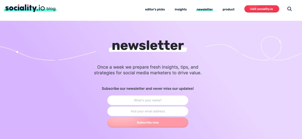 Sociality.io Top Social Media Newsletters