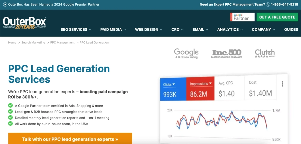 Outerbox Top Lead Generation PPC Agencies