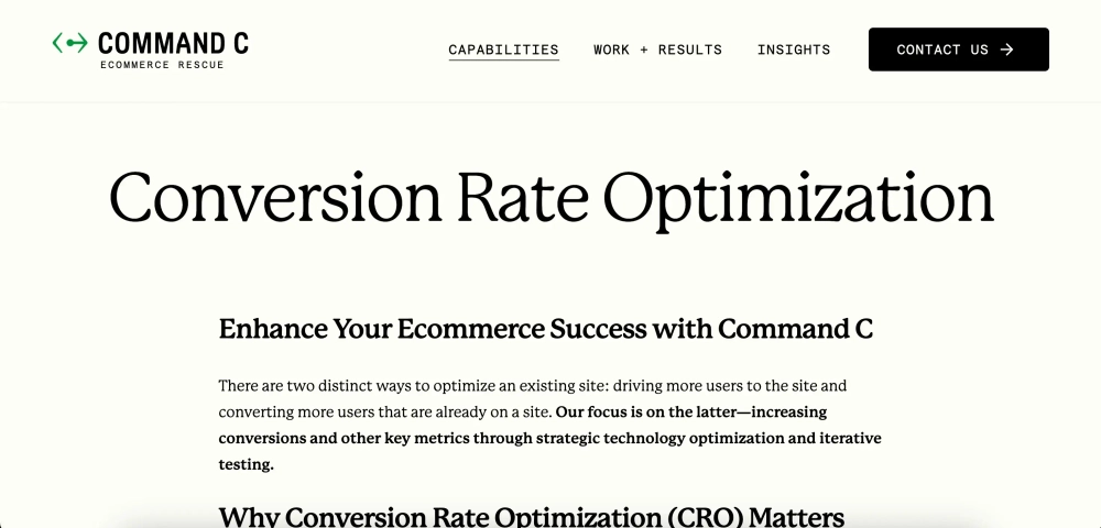 Command C Top Shopify Conversion Rate Optimization (CRO) Agencies