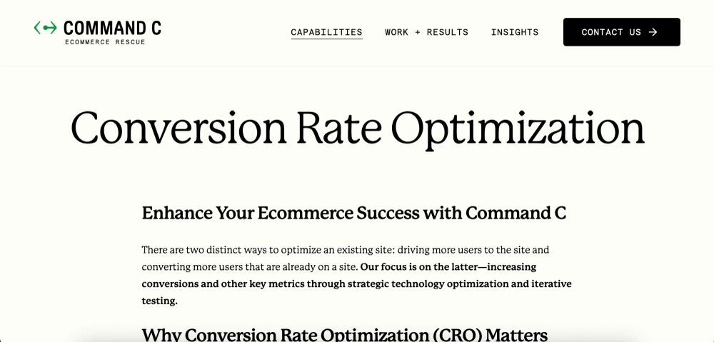 Command C Top Shopify Conversion Rate Optimization (CRO) Agencies