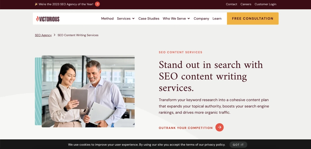 Victorious Top SEO Content Agencies