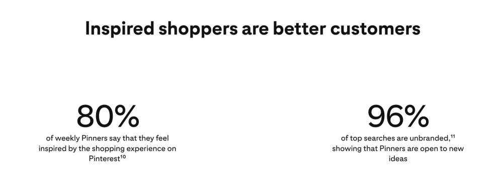 Screenshot from Pinterest showing that 96% of top Pinterest searches are unbranded.