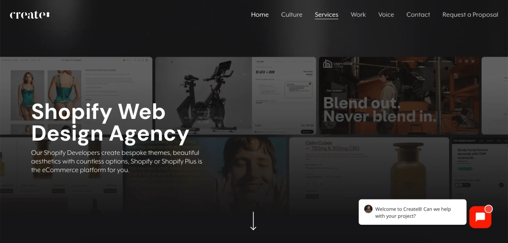 Create 8 - Shopify web design agency
