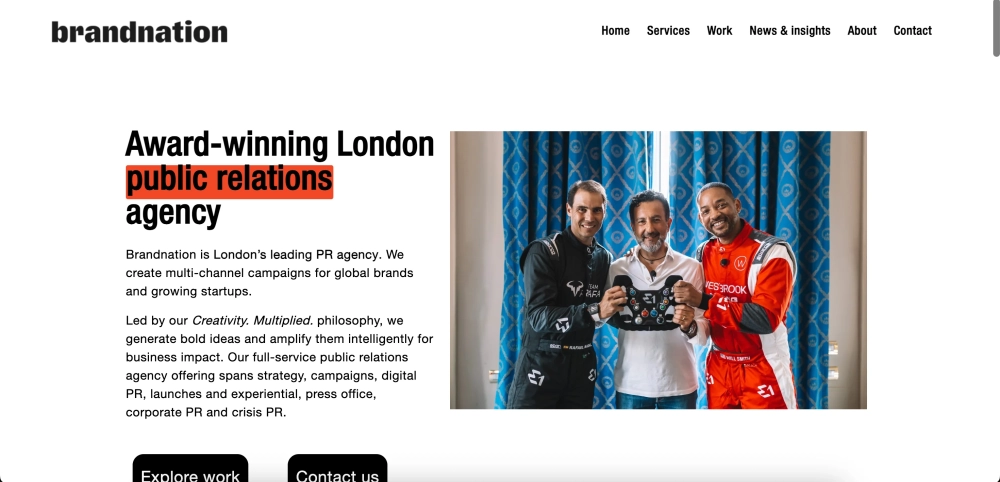 Brandnation Top PR Agencies in the UK