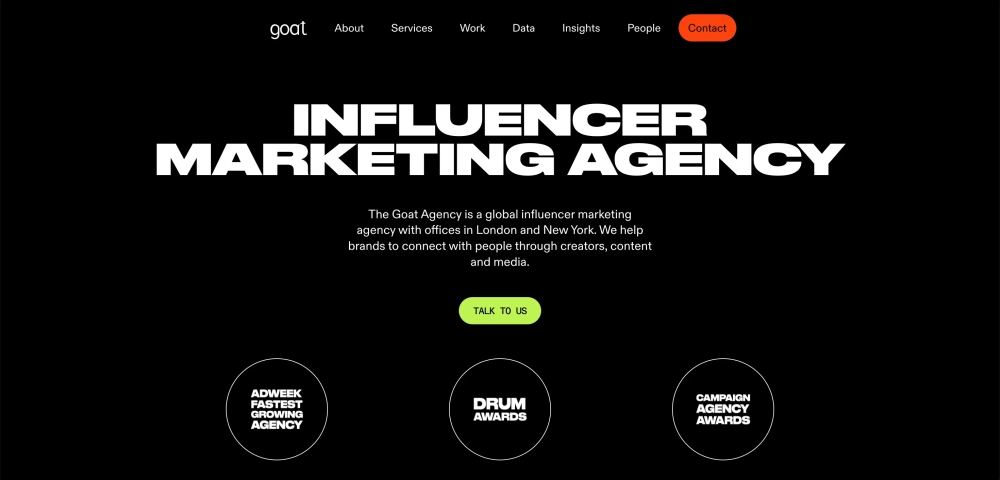 Goat Agency Top YouTube Influencer Agencies