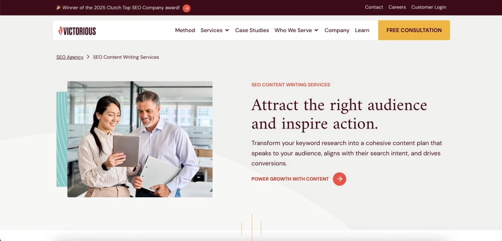 Victorious Top SEO Content Agencies