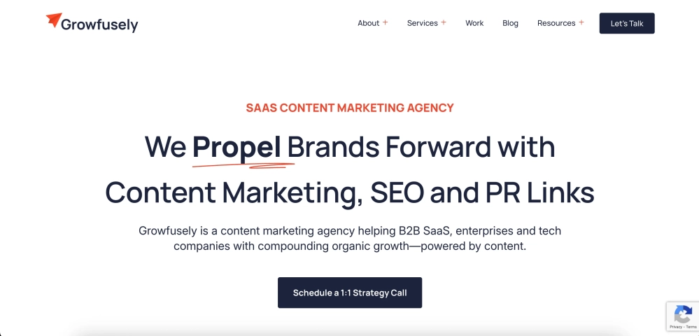 Growfusely Top SaaS & B2B Content Marketing Agencies