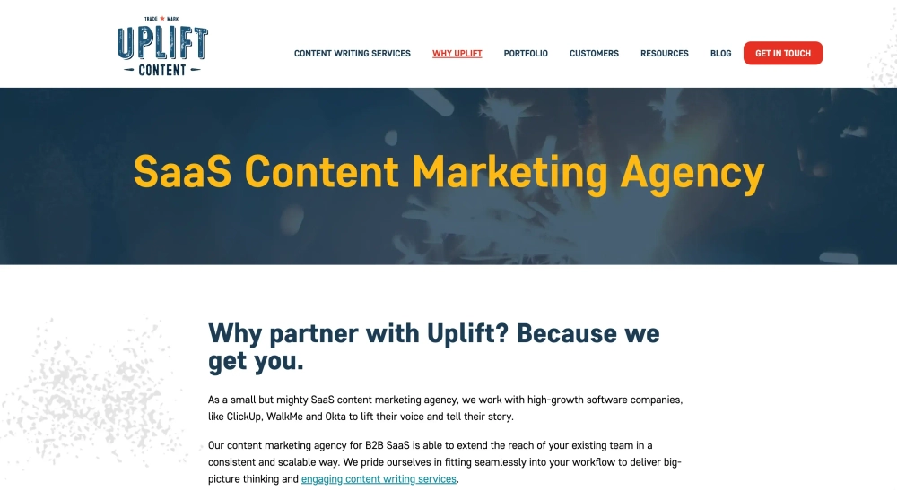 Uplift Content Top SaaS & B2B Content Marketing Agencies