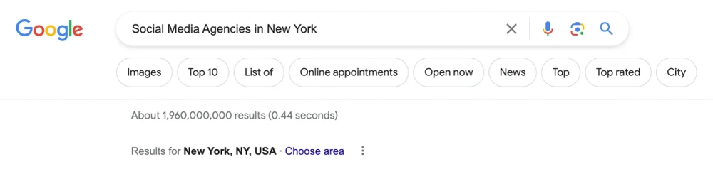 Social Media agencies in New York search results