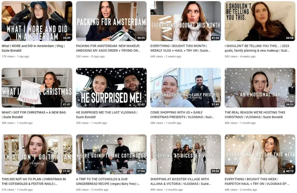 Top YouTube Lifestyle Vloggers in the UK Suzie Bonaldi