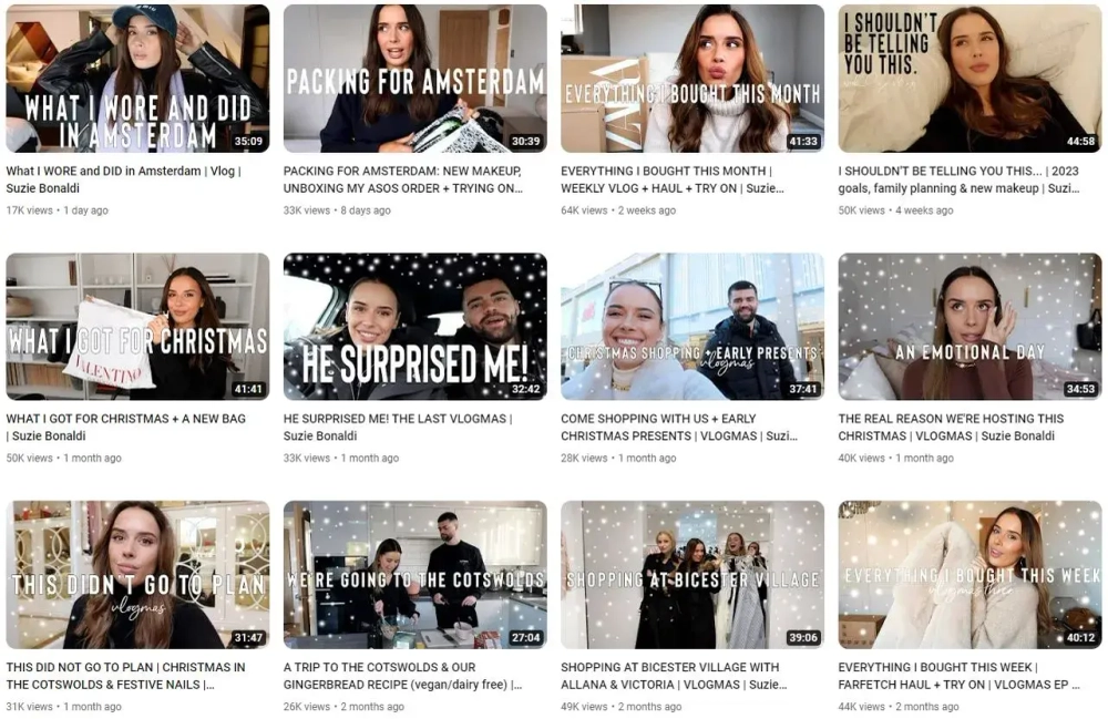 Top YouTube Lifestyle Vloggers in the UK Suzie Bonaldi