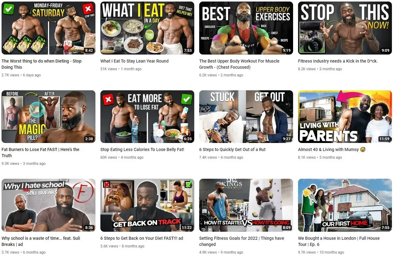 Top YouTube UK Fitness Influencers