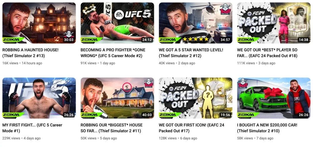 Zerkaa Top YouTube Gaming Influencers