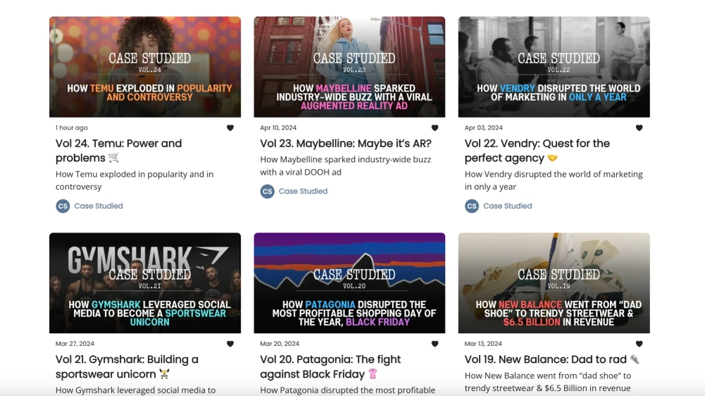 Case Studied - A Weekly Marketing Newsletter