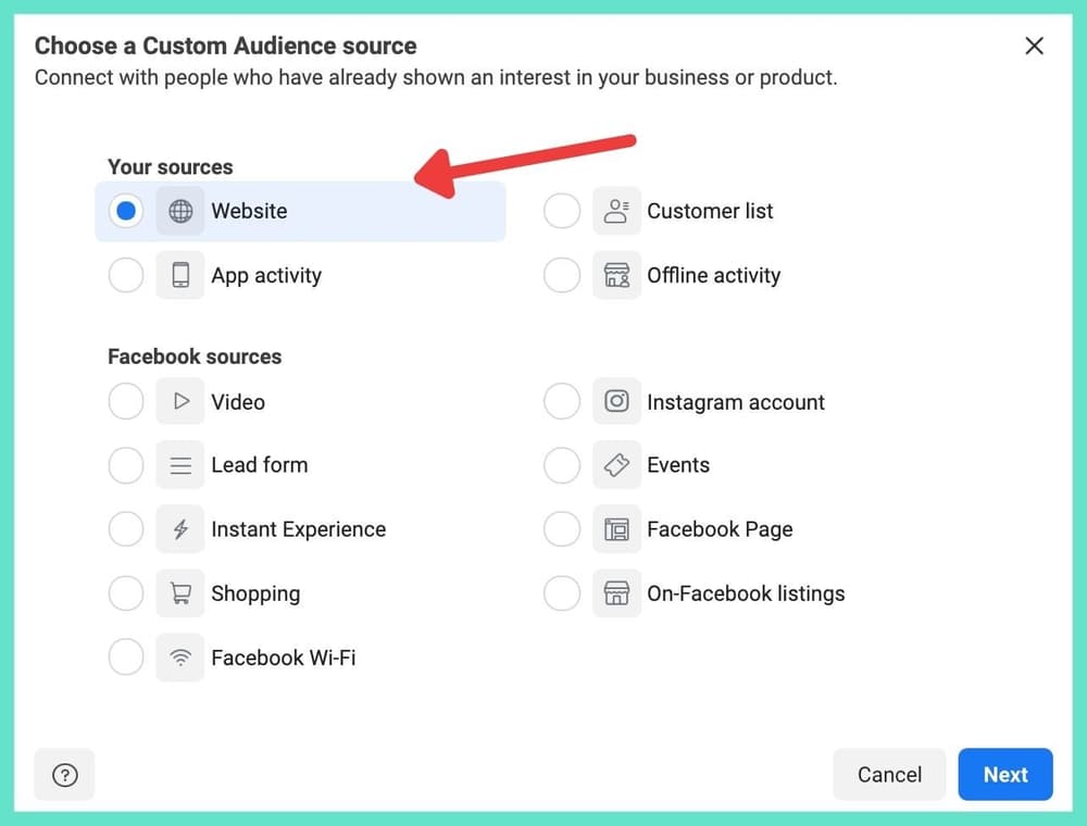 Choosing the correct custom audience source