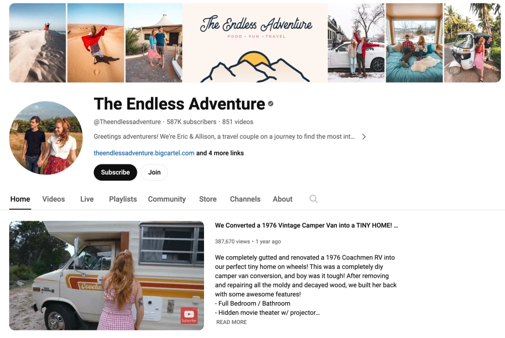 Eric & Allison Bieller Top YouTube Travel Influencers U.S.