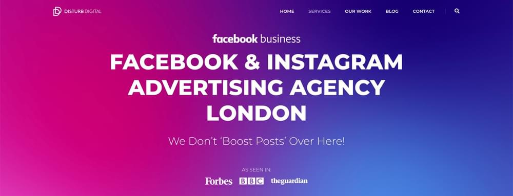 Facebook and Instagram advertising agency - Disturb Digital