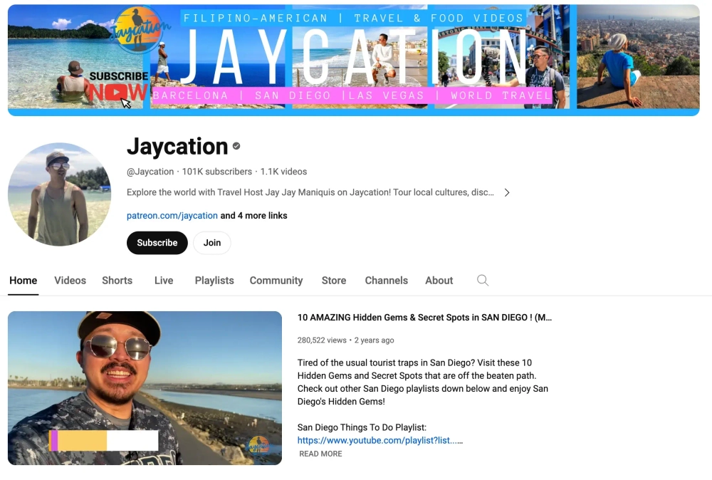 Jay Jay Maniquis Top YouTube Travel Influencers U.S.