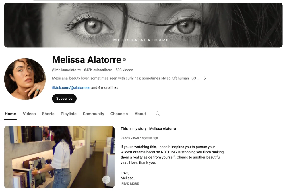 Melissa Alatorre Top YouTube Beauty Influencers in the U.S.