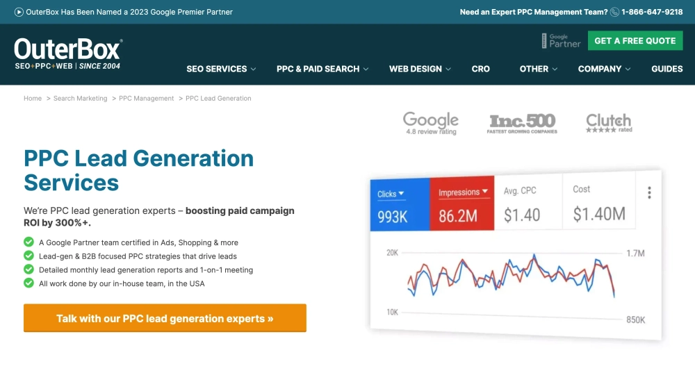 Outerbox Top Lead Generation PPC Agencies