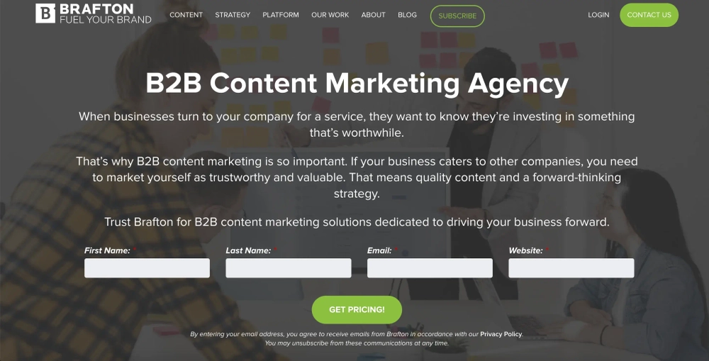 Brafton Top B2B & SaaS Content Marketing Agencies