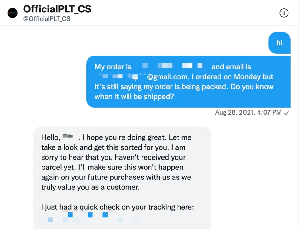 Social media customer service