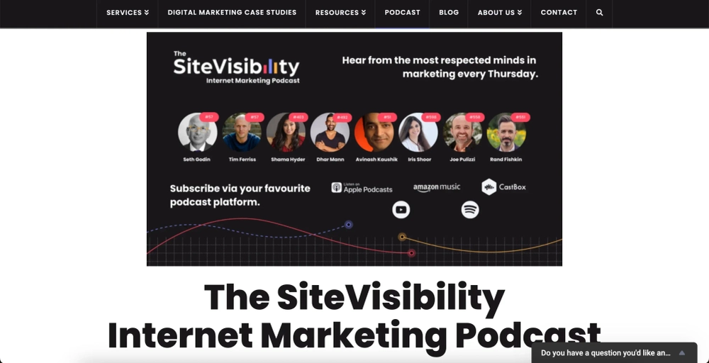 The SiteVisibility Internet Marketing Podcast Best 13 Marketing Podcasts