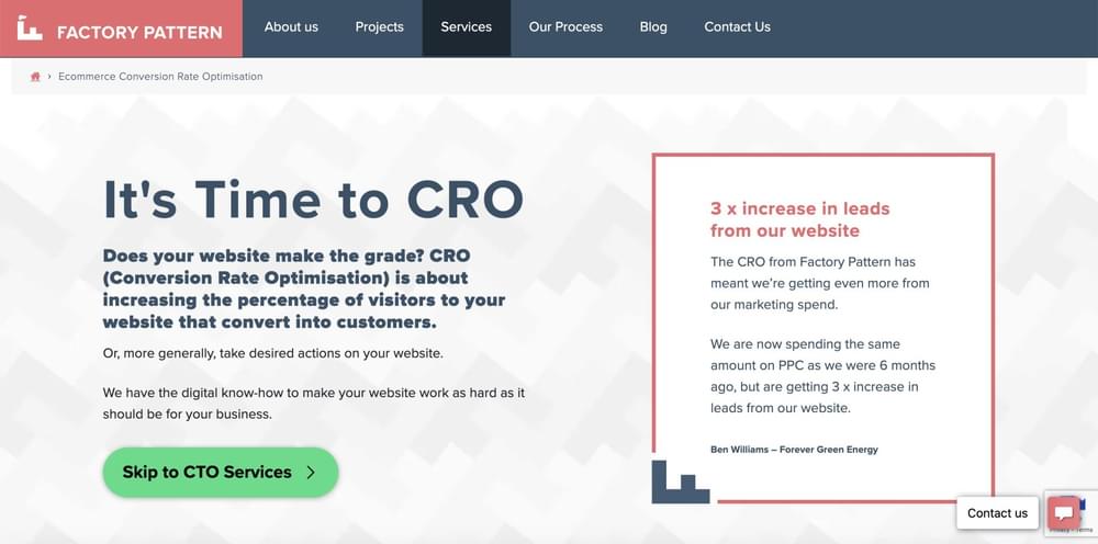 eCommerce Conversion Rate Optimisation Agency - Factory Pattern