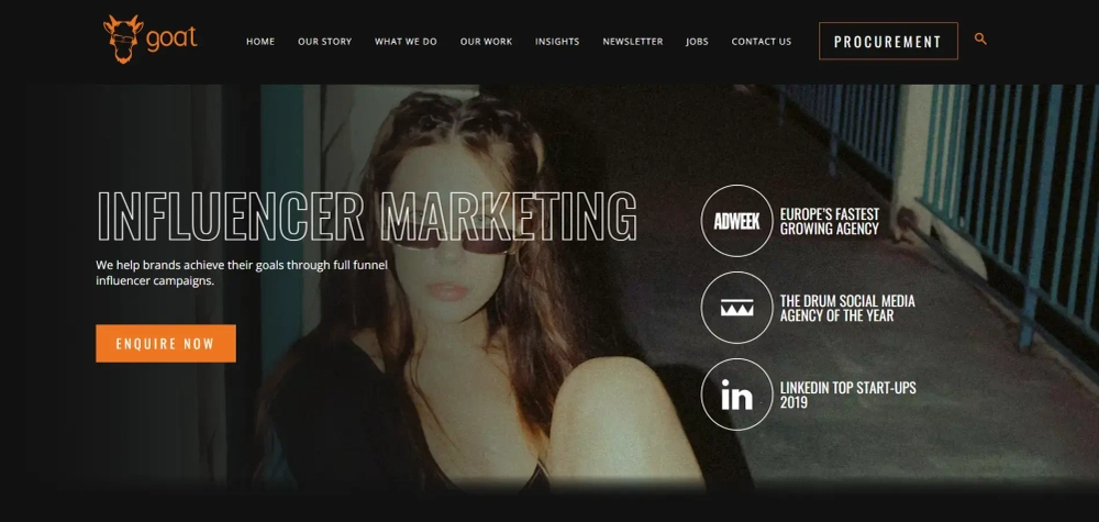Goat Agency Top YouTube Influencer Agencies