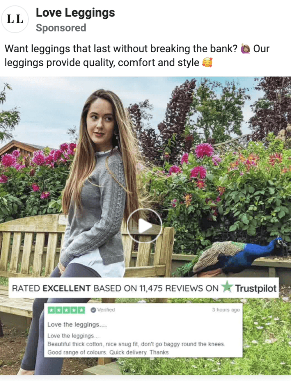 Facebook video ads fashion brand